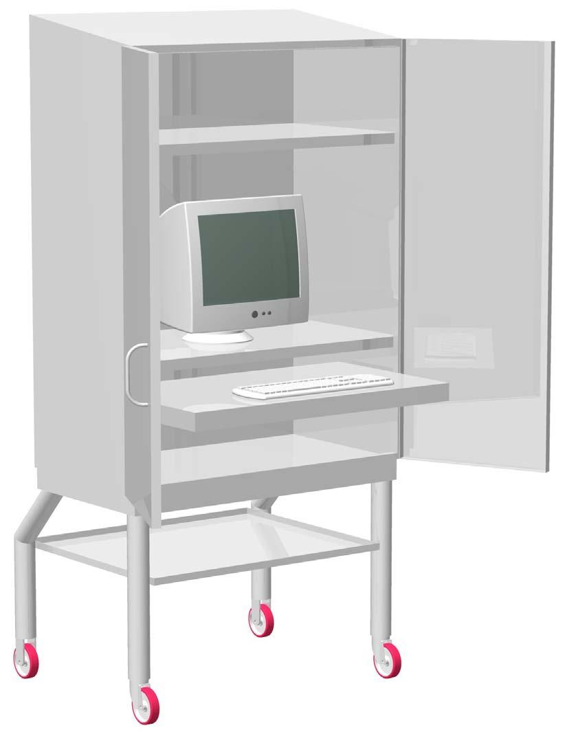 16.2 ARMADIO PER COMPUTER Generalità Pagina 1 di 2 L armadio per computer è realizzato in acciaio inox Aisi 304: contenitore in lamiera satinata Scotch-Brite di spessore 15/10 e basamento in tubo