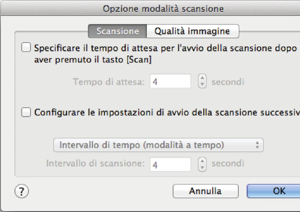 Avvio automatico della scansione (SV600) Impostazione del rilevamento di cambio pagina Selezionare la casella di spunta