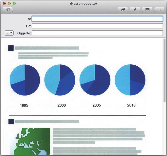 Invio di file allegati a e-mail 3. Fare clic sul tasto [Allega]. a Si visualizza un nuovo messaggio e-mail con il file allegato.