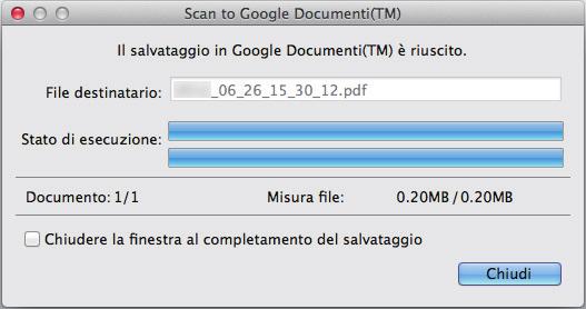 Salvataggio dei documenti in Google Documenti Google Documenti non si avvia al termine del salvataggio. Per verificare i file PDF salvati, avviare un browser Web e accedere a Google Documenti.