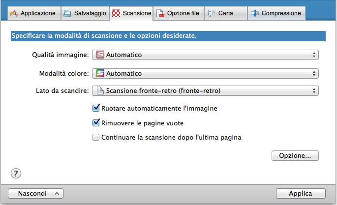 Eliminazione delle pagine vuote (non disponibile per SV600) Eliminazione delle pagine vuote (non disponibile per SV600) ScanSnap rileva ed elimina automaticamente le pagine vuote dalle immagini