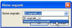 Esempio: Trasmissione del segnale Finestra di immissione per il nome del segnale dopo un doppio clic Sovrascrivere il nome del segnale predefinito ID segnale_xy con il