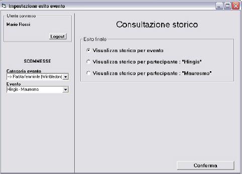 3.5 UC_02_01 Consultazione storico evento Questo caso d uso consente la visualizzazione dello storico dei risultati relativi ad un