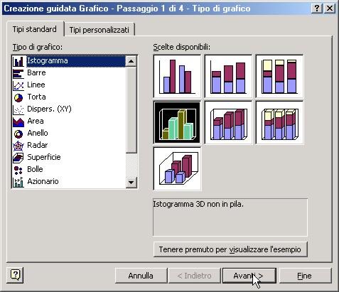 Visualizzazione dei dati: i grafici L utilizzo di un foglio elettronico permette di gestire un elevato numero di dati in modo relativamente semplice.