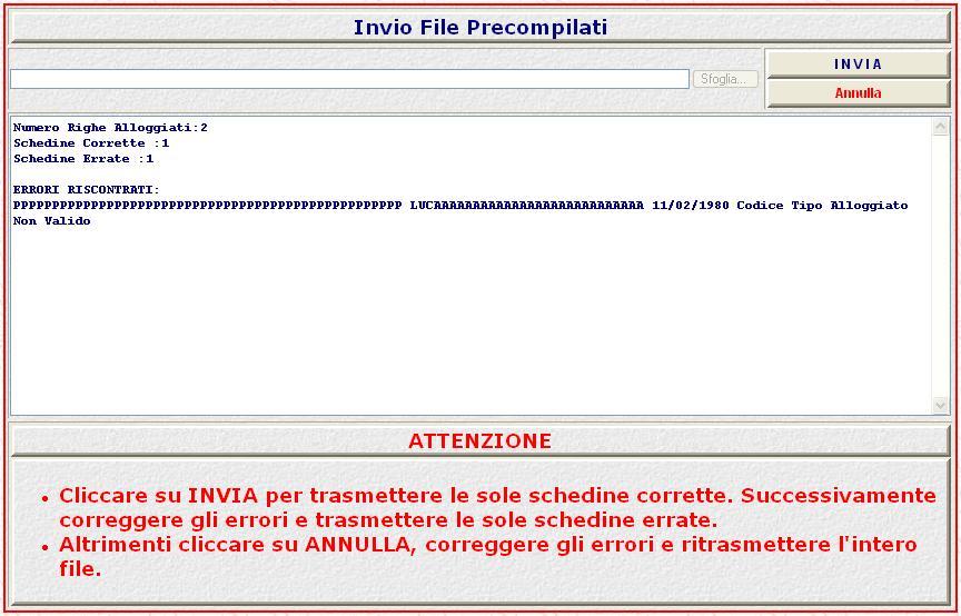 fig. 10 Informazioni per la compilazione dei file Il file precompilato, in formato txt, deve contenere una riga per ogni alloggiato.