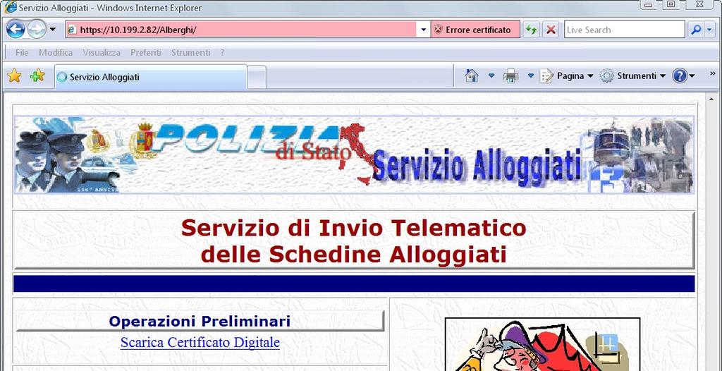 Accedere alla pagina web https://alloggiatiweb.