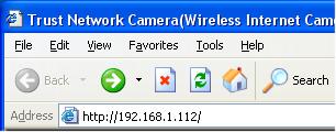 . Inserire l'indirizzo IP della videocamera nella barra degli indirizzi e fare clic su
