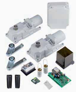 Power kit interrata per cancelli a battente con larghezza max della singola anta 3,5 m e peso max 500 kg Kit POWER KIT 230V 2 attuatori 770-230 V 106752 1 scheda elettronica 452