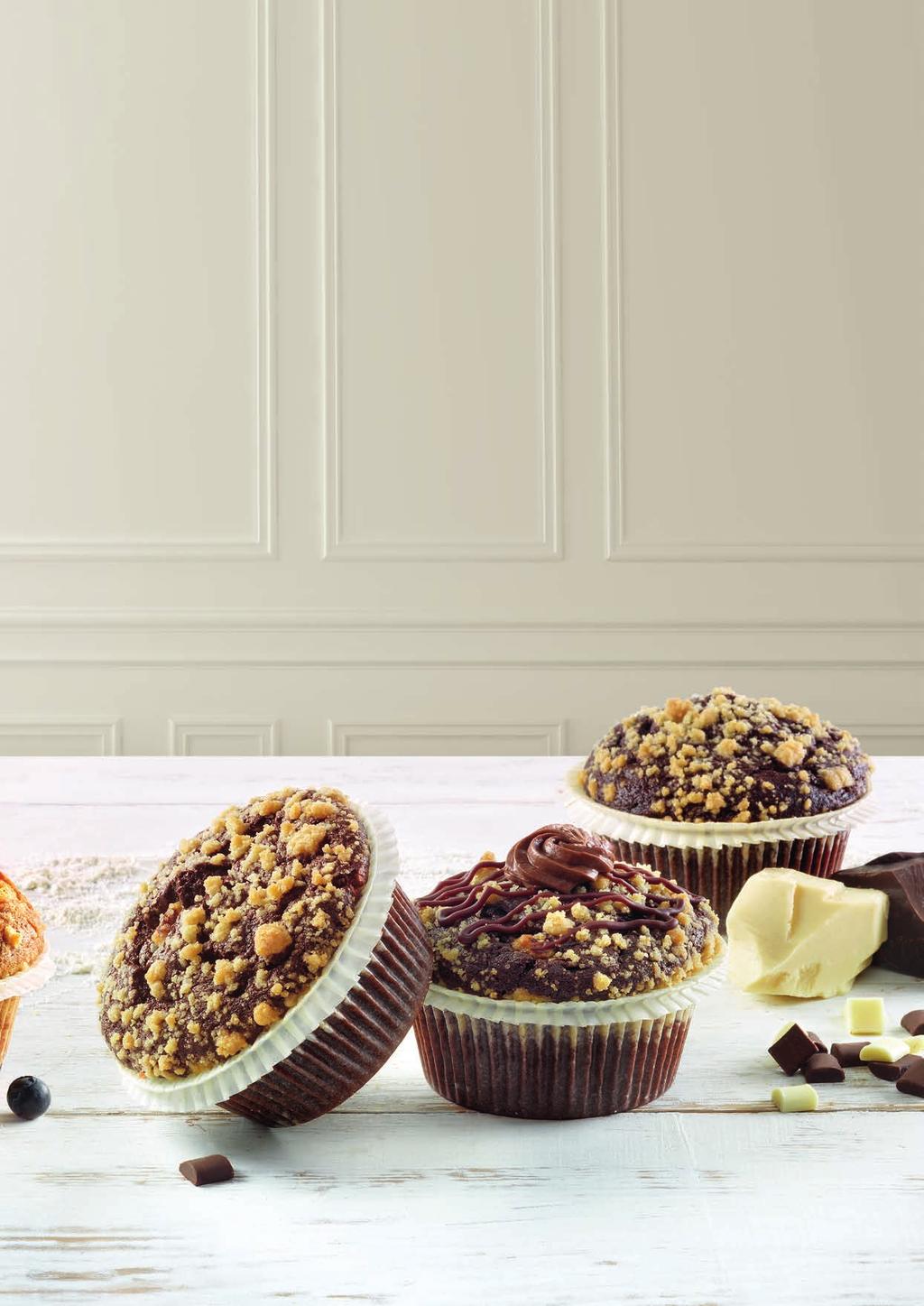 MUFFIN TRIPLOCIOCK Miscelare DARK con tutti gli altri ingredienti in planetaria con frusta. Alla fine miscelare l'impasto con i CHOCOLATE CHUNKS.