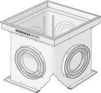 550x550 Y225504 8/1 535 500 520 250 160; 200; 250; 315 1 Ø Materiale: Polipropilene Utilizzo: camera di ispezione per acque chiare e pluviali.