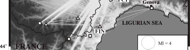 1 - Stazioni sismiche della rete fissa RSNI (rete sismica Italia Nord Occidentale).