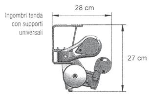 armature complete di tessuti standard (1 cat.) : Tempotest - PVC Precontraint 0 Uniti SPORGENZA cm.