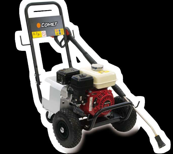X SPECIAL RPM 3400 FDX ELITE 4 ruote - wheels 44 GENERAL FEATURES With 4 wheels 2 of which castors Pump protection casing Handle with practical supports for housing the gun, lance and delivery hose