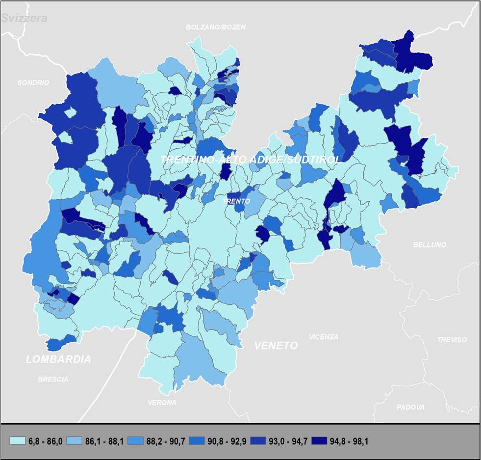 PRINCIPALI RISULTATI E PROCESSO DI RILEVAZIONE PROVINCIA DI TRENTO 13 Cartogramma 3.