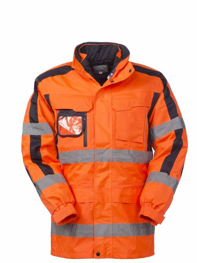 PARKA LINDOS PARKA FRESNEL COD. HH224 COD. HH225 ALTA VISIBILITA 100% POLIESTERE TRASPIRANTE CUCITURE TERMONASTRATE FODERA IN NYLON IMBOTTITO CON OVATTA EN 20471:23 II a cat.