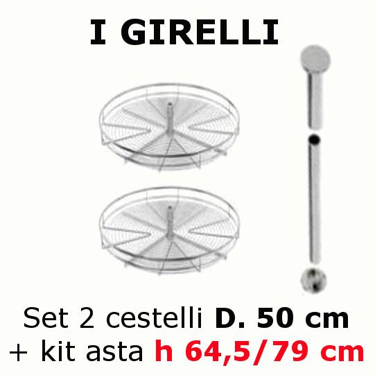 123 cm + 4 ripiani sagomati ACIN835AW/SX60B 440,00  I GIRELLI 3/4: Kit 2 cest. 3/4 D81.5cm CG834FBM2C ACIG34CG834FBM2C Kit composto da art. CG834 (2 cestelli 3/4 cromati di diametro 81.