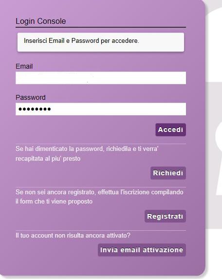 2.3 Una volta cliccato sul link si aprirà una pagina web dove è necessario inserire la propria