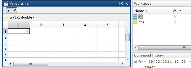 In MATLAB non esistono dichiarazioni di tipo il tipo di una variabile è stabilito al momento della sua