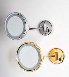 LBA921-LBA922 articolo/item: specchio ingranditore con luce mignyfing mirror with light materiali/materials: acciaio, vetro / steel, glass