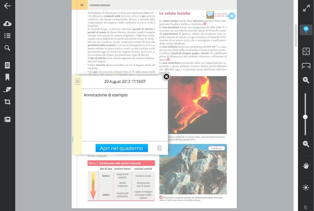 Annotazioni Per inserire una annotazione, clicca l icona Annotazione nella