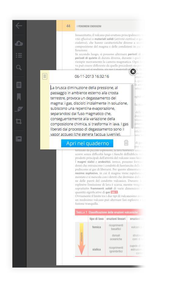 Annotazione su una pagina dell ebook Ricordati che puoi sempre creare una annotazione selezionando l icona corrispondente dalla toolbar degli Strumenti di sinistra.