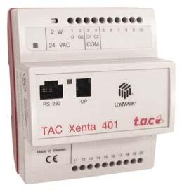 XENTA 401:C Regolatore a programmazione libera XENTA 401:C è creato per il controllo degli impianti di riscaldamento, condizionamento e trattamento dell'aria ed è predisposto per il montaggio su