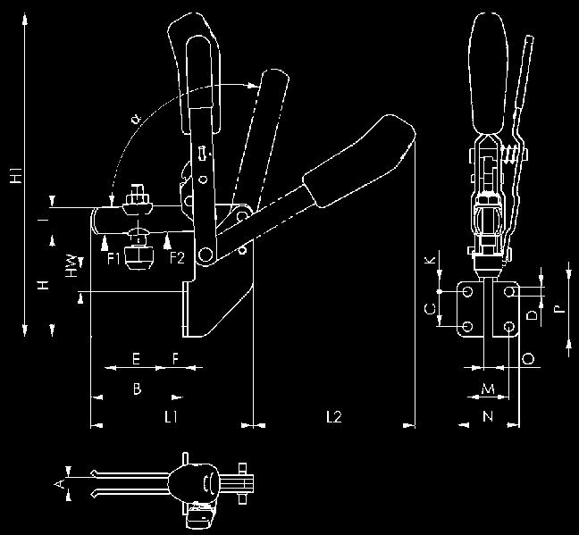 Attrezzi di bloccaggio rapido Attrezzo di bloccaggio verticale la mano e componenti morbidi. Pezzo di serraggio di sicurezza con protezione per le dita.