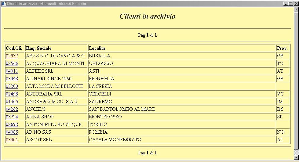 Fig. Ricerca Clienti Una volta selezionato il cliente