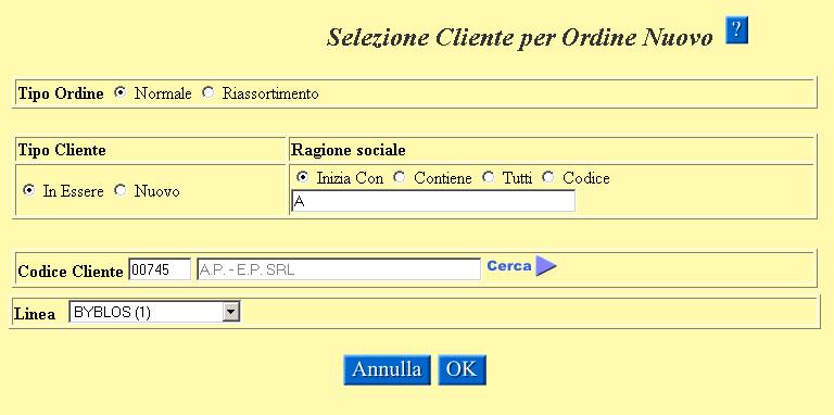 verrà evidenziato il cliente ; a questo punto sarà