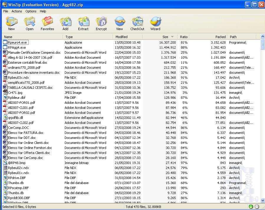 Cliccate sul pulsante Use Evaluation Version oppure I Agree (dipende dalla versione di WinZip) per poter iniziare la