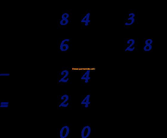 È facile vedere che è esattamente 24 moltiplicando il divisore per 8: Effettuando la sottrazione, come sopra,