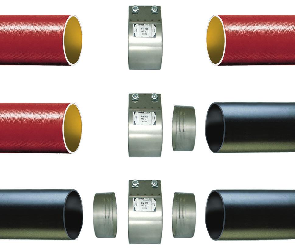 Congiunzione I collari d unione e di raccordo FIX sono adatti per tubi e raccordi di ogni genere. Sono disponibili nei diametri da DN 50 a 300 / 48.3-326 mm.