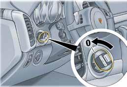 Disinserire l'accensione Il metodo di disattivazione del sistema ad alto voltaggio descritto di seguito è valido sia per vetture con chiave convenzionale che per vetture dotate di Porsche Entry &