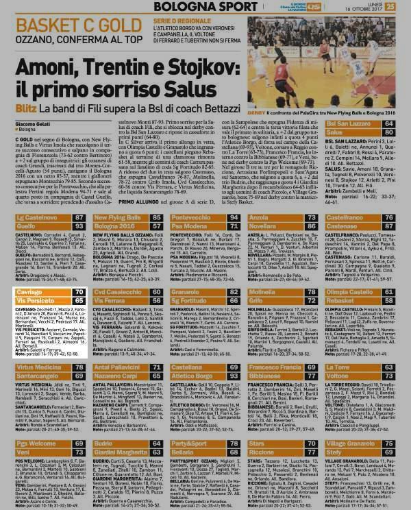 Pagina 61 Sport Cavriago 70 Vis Persiceto 65 CAVRIAGO: Zecchetti 1, Mazza 2, Fantini 2, D' Amore 20, Baroni 8, Pezzi 4, Lorenzani ne, Franzoni 14, Mursa ne, Bernardoni, Vecchi 2, Pedrazzi 17. All.