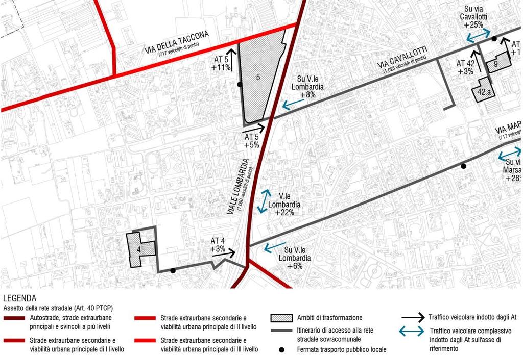 04 e AT 05 su viale Lombardia (tratto di superficie) nell ora di punta del mattino è pari al 8%.