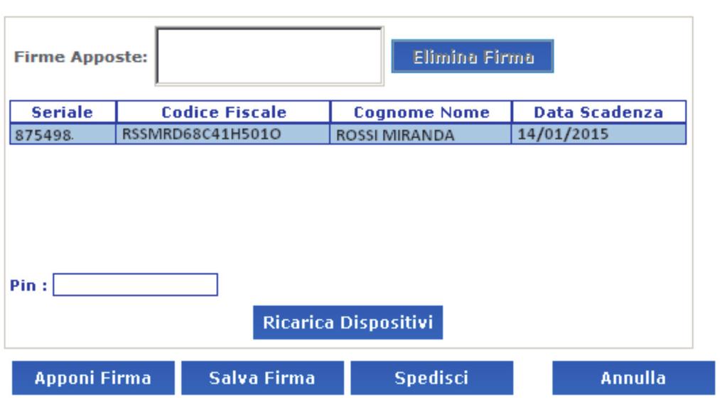 Firma singola Dal momento della selezione del flusso di disposizioni, cliccando sul pulsante Crea Flusso si visualizza la pagina di apposizione della firma.