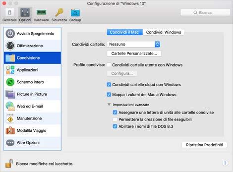 Usa Windows sul Mac Condividi File e Cartelle Parallels Desktop consente di condividere cartelle tra i file system di macos e Windows, quindi basta aprire i file in macos dalle applicazioni Windows e