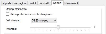 Intensità è la temperatura con la quale la testina trasferisce termicamente l inchiostro (si chiama anche ribbon, foil, film) sul nastro da stampare.