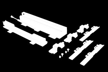 Art 256k Kit guide per Art 255,ad estrazione totale con molla a gas, portata 80Kg, completo di staffe fissaggio antina.