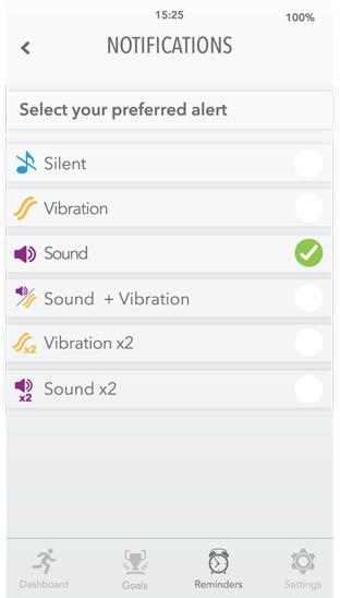 Per ciascun tipo di notifica è possibile selezionare il tipo di avviso desiderato: suoneria, vibrazione o
