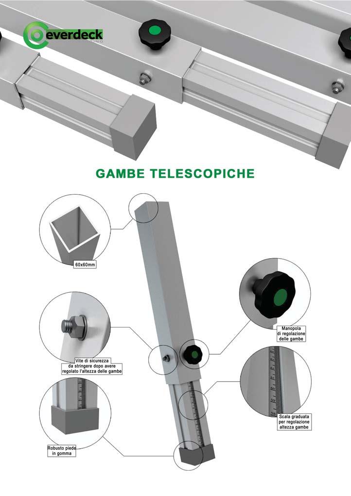 GAMBE AD ALTEZZA FISSA VFL20 VFL40 VFL60 VFL80 VFL100 altezza 20cm - 60x60mm altezza 40cm - 60x60mm altezza 60cm - 60x60mm altezza 80cm - 60x60mm altezza 100cm - 60x60mm Le Gambe fisse