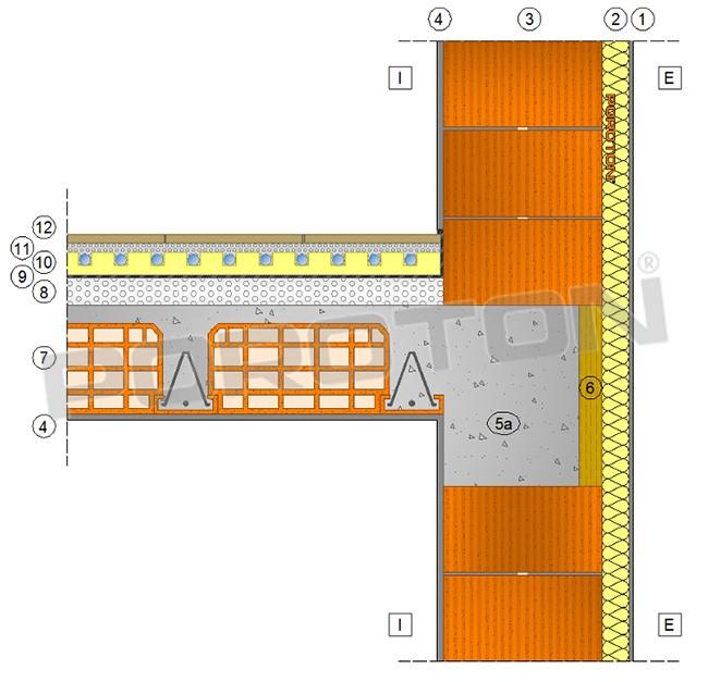 Dettaglio costruttivo del nodo Parete-Solaio Quando ci si riferisce alla connessione tra parete verticale e solaio le condizioni sono in generale diverse se si tratta di una muratura di tamponatura