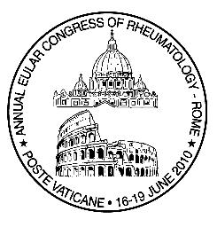 Comunicato 20/10 Annullo postale speciale «Congresso Europeo di Reumatologia» (16-19 giugno 2010) In occasione del Congresso Europeo di Reumatologia che si terrà a Roma dal 16 al 19 giugno 2010, le