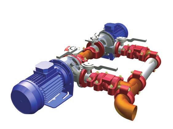 Circuito hidráulico Está realizado con sistema Victaulic; en la versión con tanque tiene una bomba de alta prevalencia en acero Inox, sistema de carga agua automático, by-pass hidráulico automático,