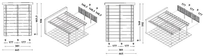 06 estensione cm 86 x 06 PW06 PW06EX pergola cm 5 x 506 PW506 pergola cm 5 x 59 PW59