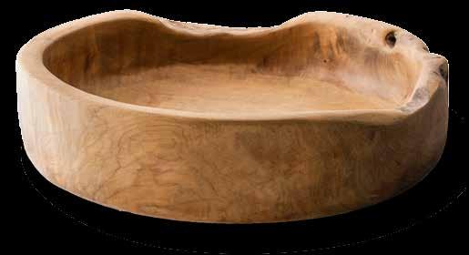 Countertop sink in polished and unprocessed teak wood. BANTUL CP950/B Lavabo - Basin Misure-Size 40 Ø - h 10 cm Price code 75 Lavandino da appoggio in Teak.