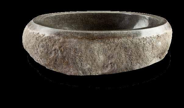 LAVANDINI - Hand-crafted river stone basin.