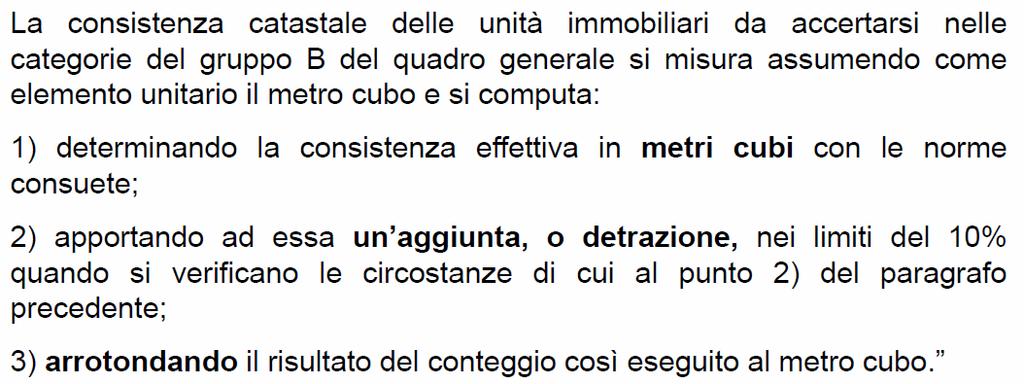 CALCOLO CONSISTENZA LOCALI DEL GRUPPO B