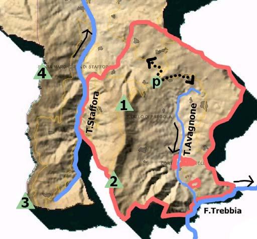 Essa è posta in parte nell alto bacino del Torrente Staffora che culmina nei monti Chiappo (1699 m) e Lesima (1724 m).