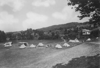 Pregola, 1959-60, campeggio estivo prima del centro tennis.